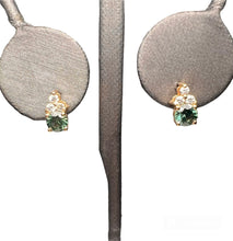 Load image into Gallery viewer, Montana Sapphire and Diamond Earrings