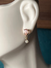 Load image into Gallery viewer, Morganite and Diamond Briolette Earrings