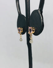 Load image into Gallery viewer, Morganite and Diamond Briolette Earrings