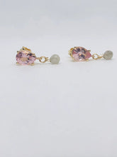 Load image into Gallery viewer, Morganite and Diamond Briolette Earrings
