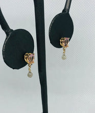 Load image into Gallery viewer, Morganite and Diamond Briolette Earrings