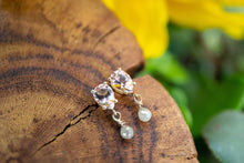 Load image into Gallery viewer, Morganite and Diamond Briolette Earrings