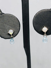 Load image into Gallery viewer, Opal and Sky Blue Topaz Briolette Earrings
