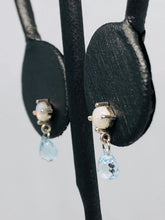 Load image into Gallery viewer, Opal and Sky Blue Topaz Briolette Earrings