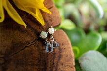 Load image into Gallery viewer, Opal and Sky Blue Topaz Briolette Earrings